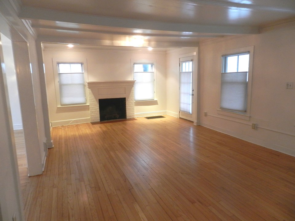 living room with fireplace